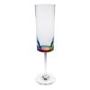 Set of Four Rainbow Acrylic Round Bowl Stemmed Flute