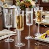 Set of Four Clear Acrylic Stemmed Flute