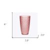 Set of Four Pink Acrylic Stemless Highball Glass