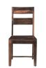 Set of Two Dark Brown Solid Wood Ladder Back Dining Side Chairs