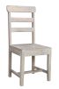 Set of Two White Wood Ladder Back Dining Side Chairs