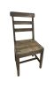 Set of Two Dark Brown Wood Ladder Back Dining Side Chairs