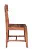 Set of Two Brown Upholstered Fabric Slat Back Dining Side Chairs