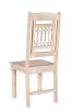 Set of Two White Wood Slat Back Dining Side Chairs