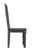 Set of Two Black Wood Slat Back Dining Side Chairs