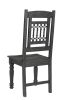 Set of Two Black Wood Slat Back Dining Side Chairs