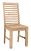 Set of Two Brown Solid Wood Ladder Back Dining Side Chairs