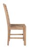 Set of Two Brown Solid Wood Ladder Back Dining Side Chairs