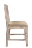 Set of Two Brown And White Upholstered Fabric Carved Back Dining Side Chairs
