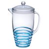 Clear And Blue Acrylic Convex Curve Shape Stemless Pitcher