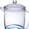 Clear And Blue Acrylic Convex Curve Shape Stemless Pitcher