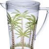 Clear And Green Acrylic Convex Curve Shape Stemless Pitcher