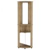 18" Natural Wood Corner Bar Cabinet