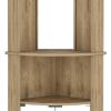 18" Natural Wood Corner Bar Cabinet