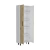 71" Beige Wood Two Door Pantry Or Storage Closet