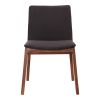 Set of Two Black And Walnut And Black Upholstery Dining Side Chairs