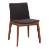 Set of Two Black And Walnut And Black Upholstery Dining Side Chairs