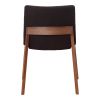 Set of Two Black And Walnut And Black Upholstery Dining Side Chairs