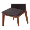 Set of Two Black And Walnut And Black Upholstery Dining Side Chairs