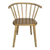Set of Two Brown Solid Wood Windsor Back Dining Side Chairs