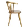 Set of Two Brown Solid Wood Windsor Back Dining Side Chairs
