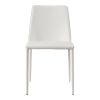 Set of Two White Faux Leather And Iron Dining Side Chairs