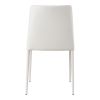 Set of Two White Faux Leather And Iron Dining Side Chairs