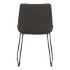 Set of Two Black Leather And Metal Dining Side Chairs
