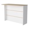 White and Natural 47" Kitchen Island With Storage