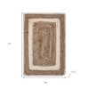 19" Set of Four Natural And Ivory Geometric Braided Jute Placemats