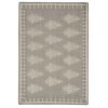 19" Set of Four Gray And Cream Geometric Medallion Cotton Placemats
