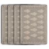 19" Set of Four Gray And Cream Geometric Medallion Cotton Placemats