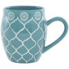 Turquoise Sixteen Piece Round Trellis Ceramic Service For Four Dinnerware Set