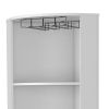 18" White Wood Corner Bar Cabinet With Two Doors
