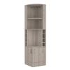 18" Light Gray Wood Corner Bar Cabinet With Two Doors