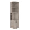 18" Light Gray Wood Corner Bar Cabinet With Two Doors