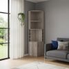 18" Light Gray Wood Corner Bar Cabinet With Two Doors
