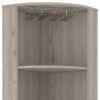 18" Light Gray Wood Corner Bar Cabinet With Two Doors