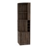 18" Walnut Wood Corner Bar Cabinet With Two Doors
