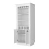 70" White Bar Cabinet With Wine Storage