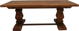 81" Brown Solid Wood Trestle Base Dining Table