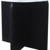 48" White and Black Marble and Solid Wood Pedestal Base Round Top Dining Table