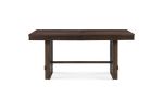 84" Dark Brown Wood Self-Storing Leaf Trestle Base Extension Dining Table