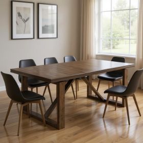 84" Dark Brown Wood Sled Base Dining Table