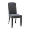 Set of Two Dark Gray And Black Upholstered Polyester Dining Parsons Chairs