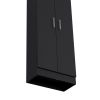 67" Black Wood Pantry Or Storage Closet