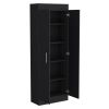 67" Black Wood Pantry Or Storage Closet