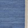 19" Set of Four Blue And Natural Solid With Border Cotton Placemats