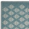19" Set of Four Cream And Turquoise Damask Cotton Placemats