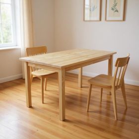 60" Natural Solid Wood Dining Table